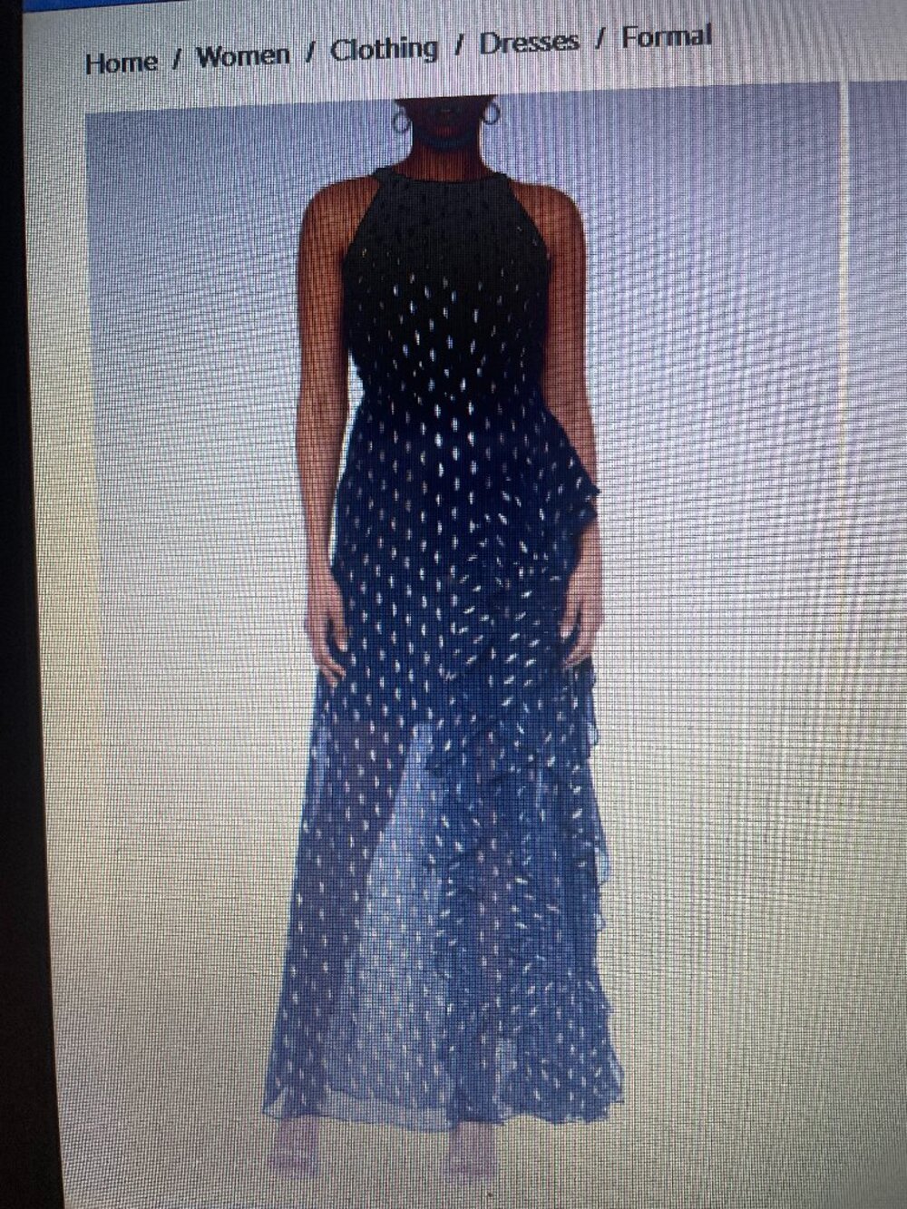 Betsy & Adam Black Sheer Polka-Dot Halter Maxi Dress